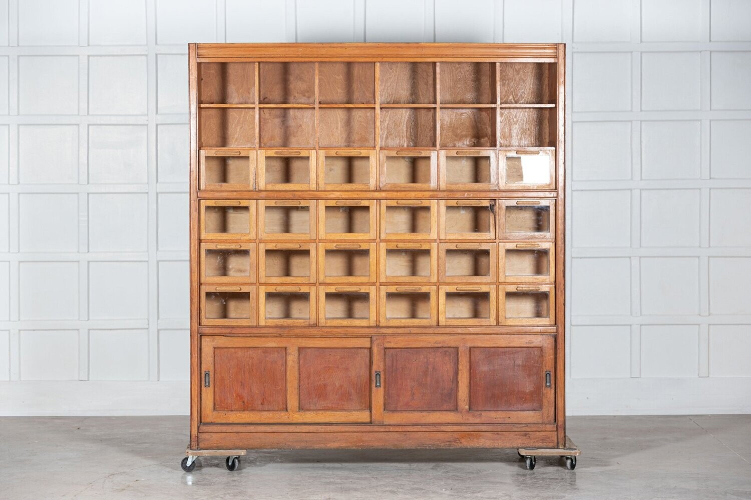 Large Oak Haberdashery Cabinet