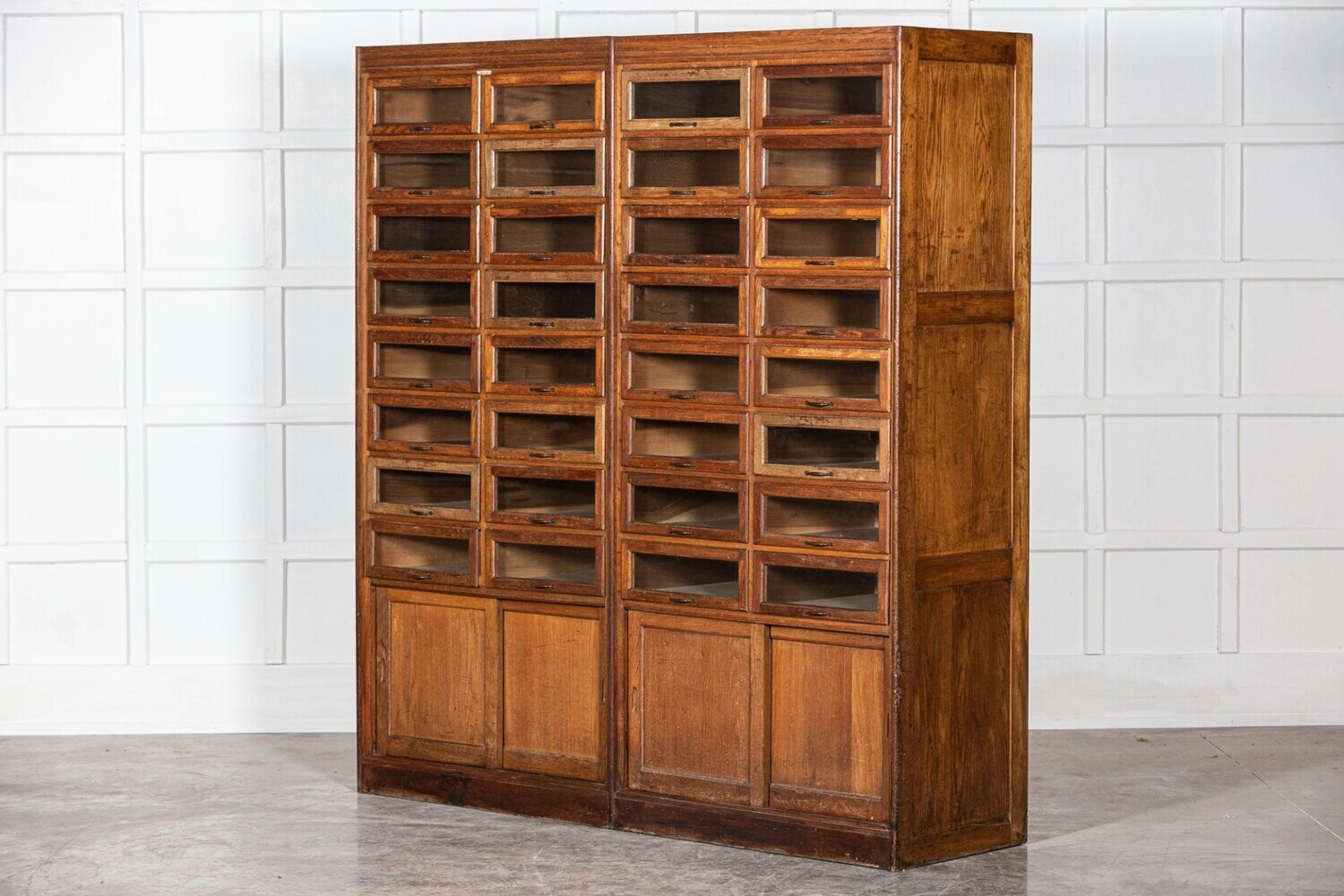 Large English Oak Haberdashery Cabinet