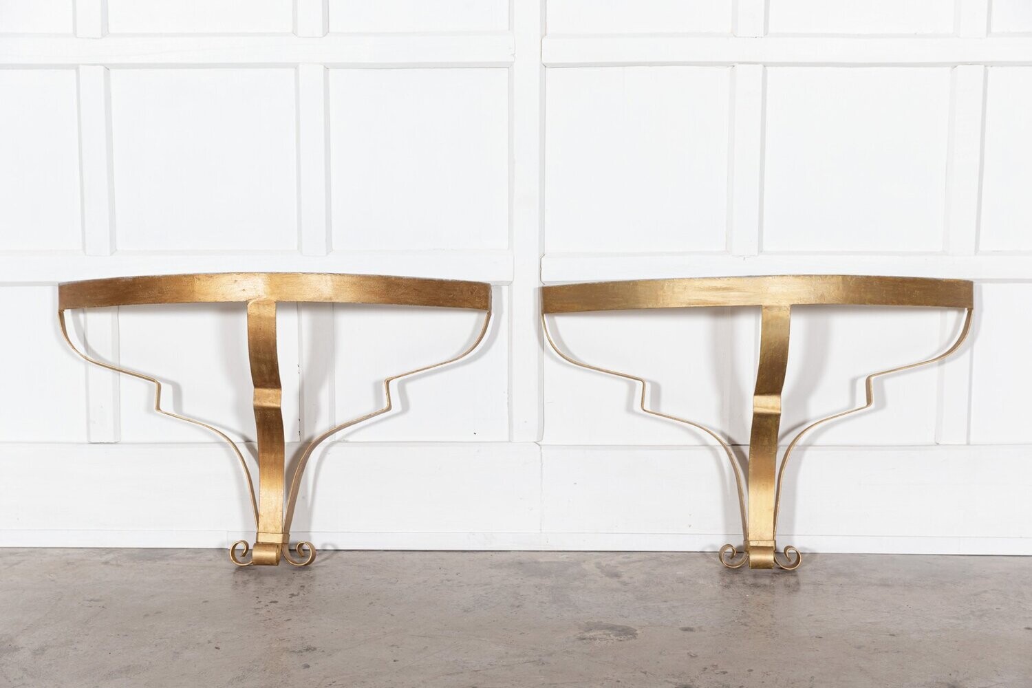 Pair Gilt Iron Console Tables