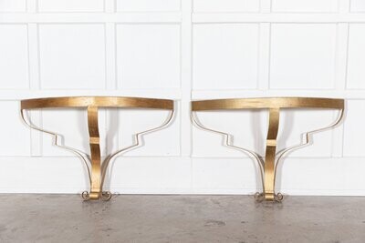 Pair Gilt Iron Console Tables