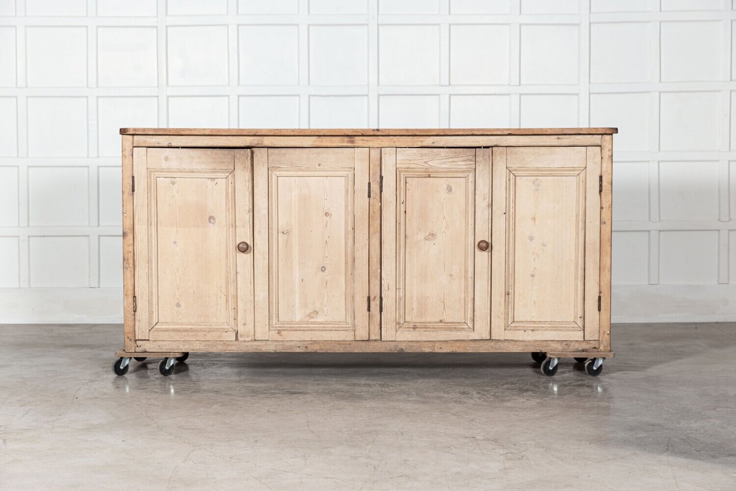 Large 19thC English Pine Dresser Base