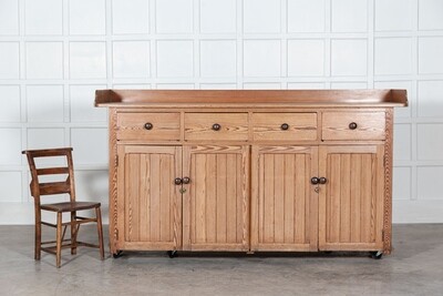 Monumental 19thC English Pine Dresser Base