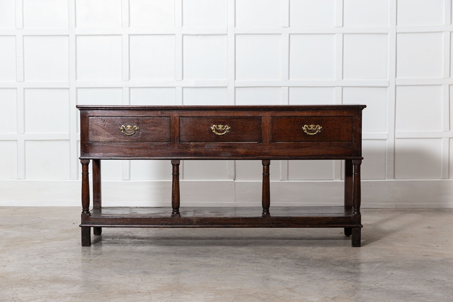 English Georgian Oak & Pine Provincial Pot Board
Dresser Base 