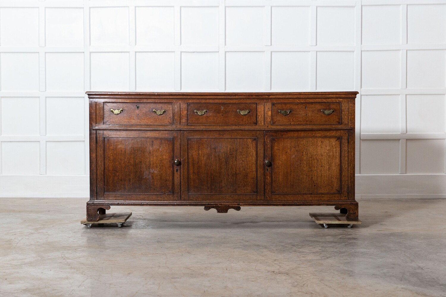 English Georgian Oak Provincial Dresser Base