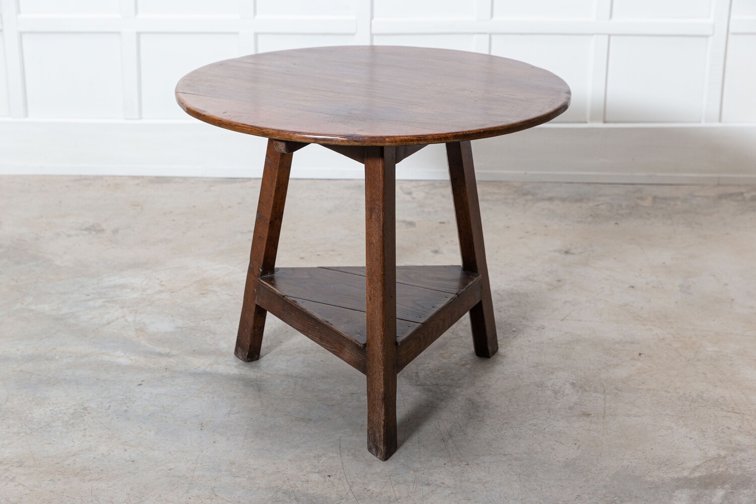 19thC Large Welsh Oak & Elm Cricket Table