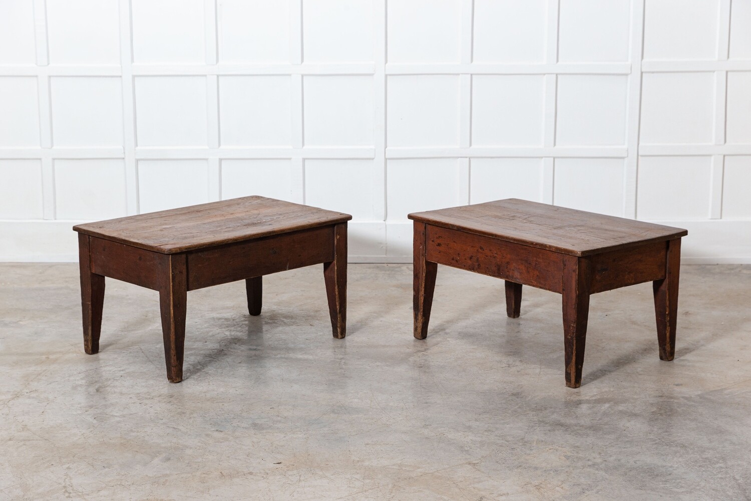 Pair 19thC Pine Work/Coffee Tables