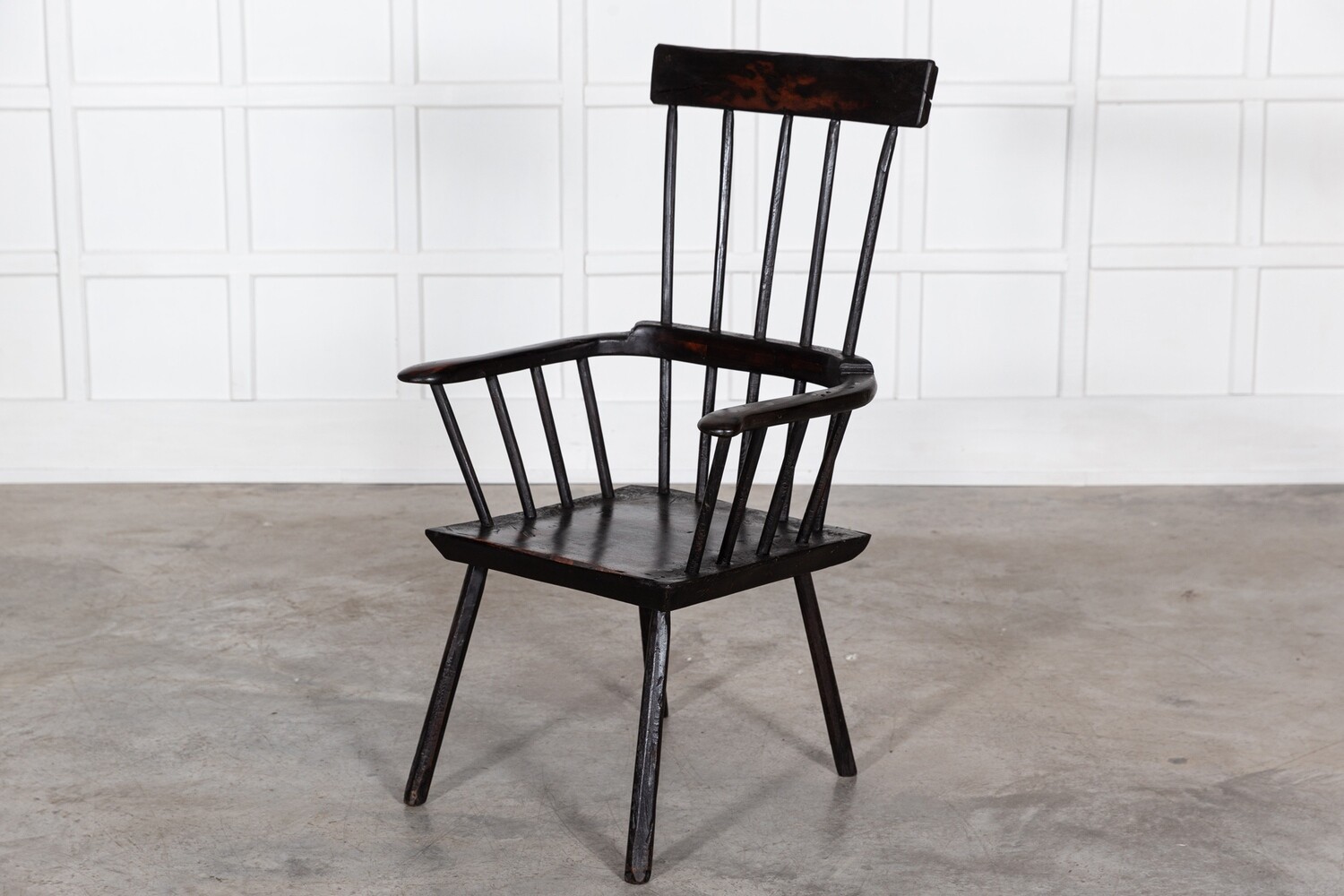 19thC Large Vernacular Welsh Oak Walnut Ash Stick Chair