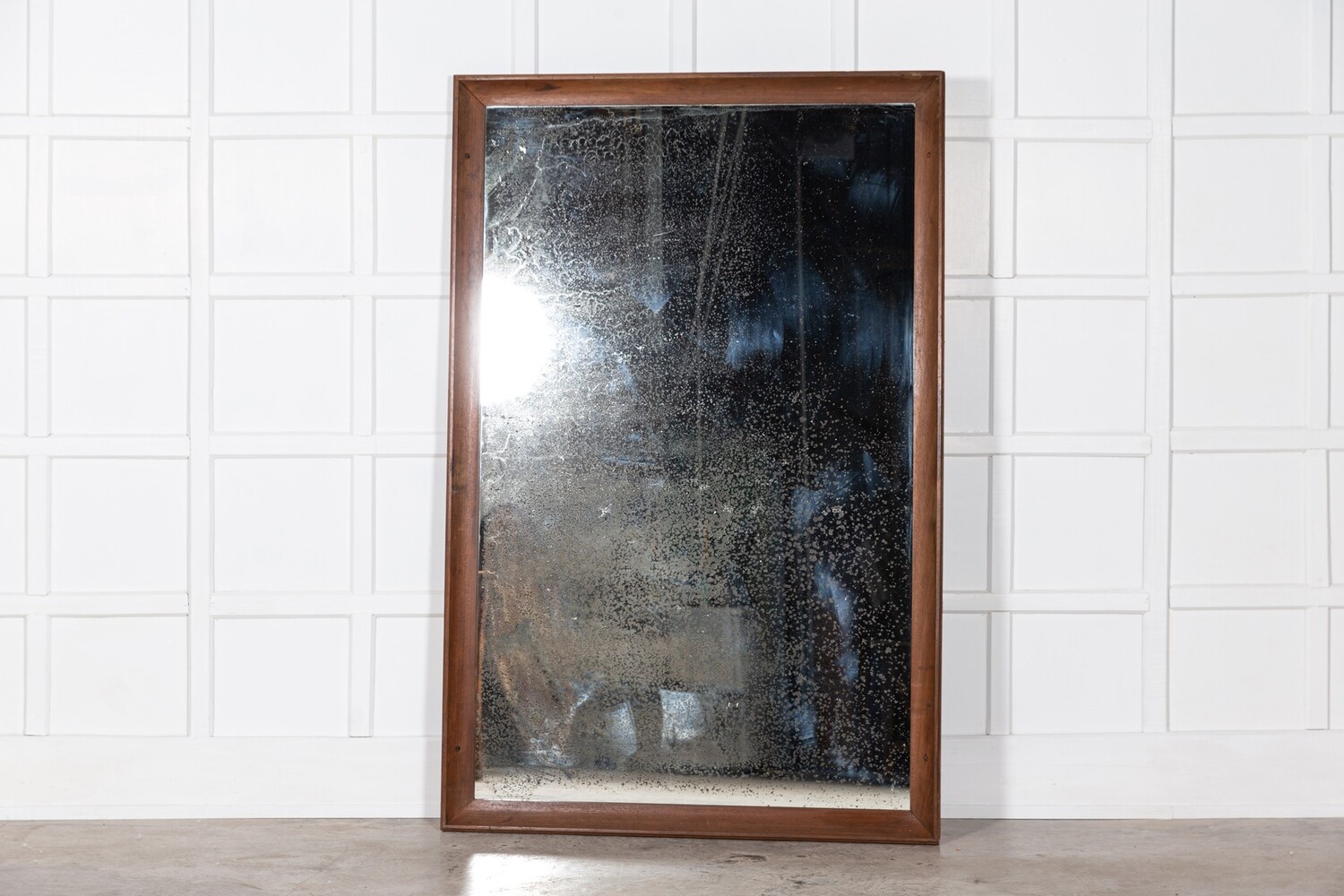 Monumental 19thC French Foxed Mahogany Mirror