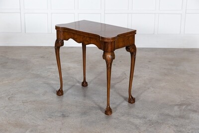 English Walnut & Mahogany Games Table