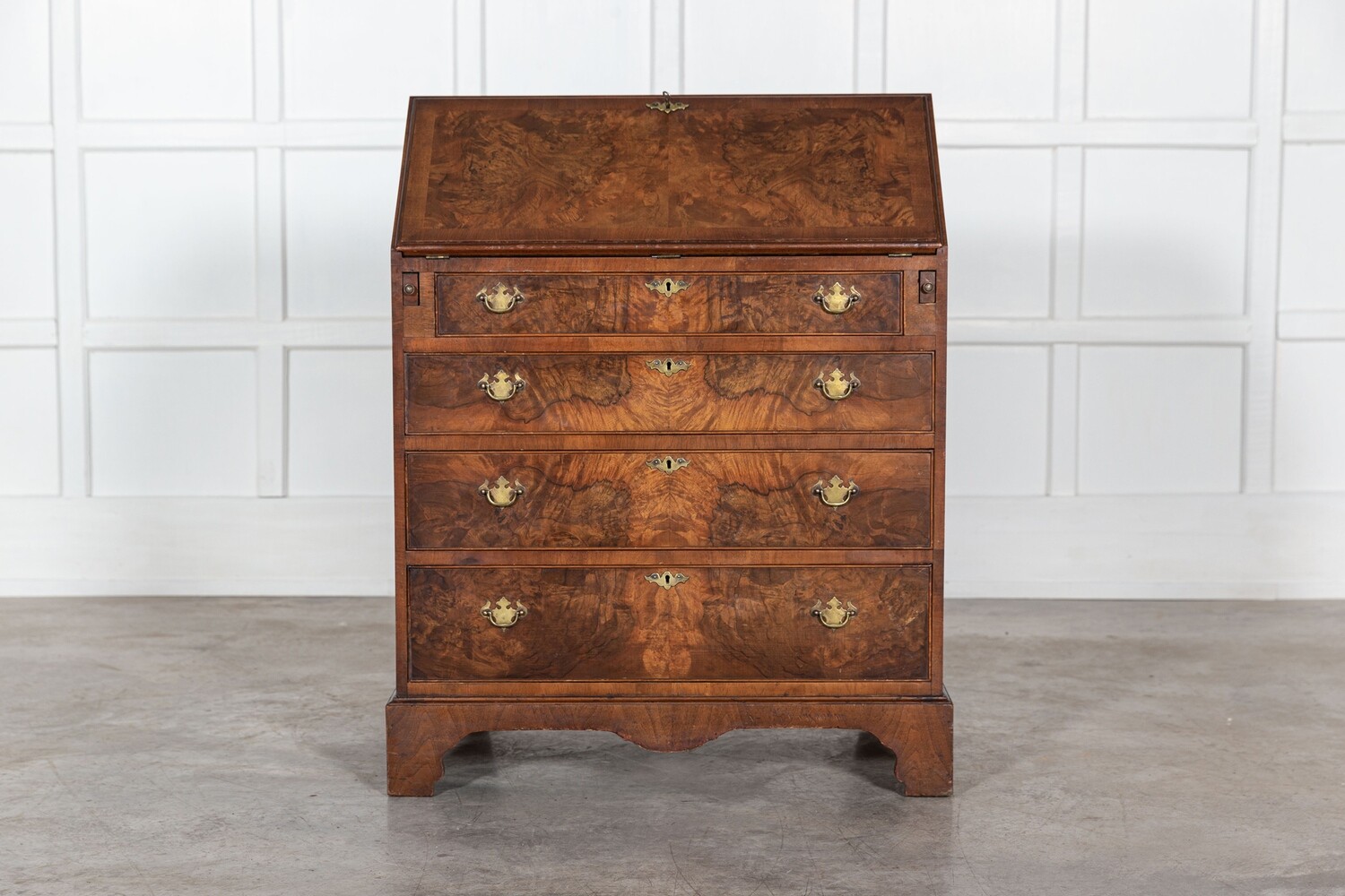 English Burr Walnut Bureau
