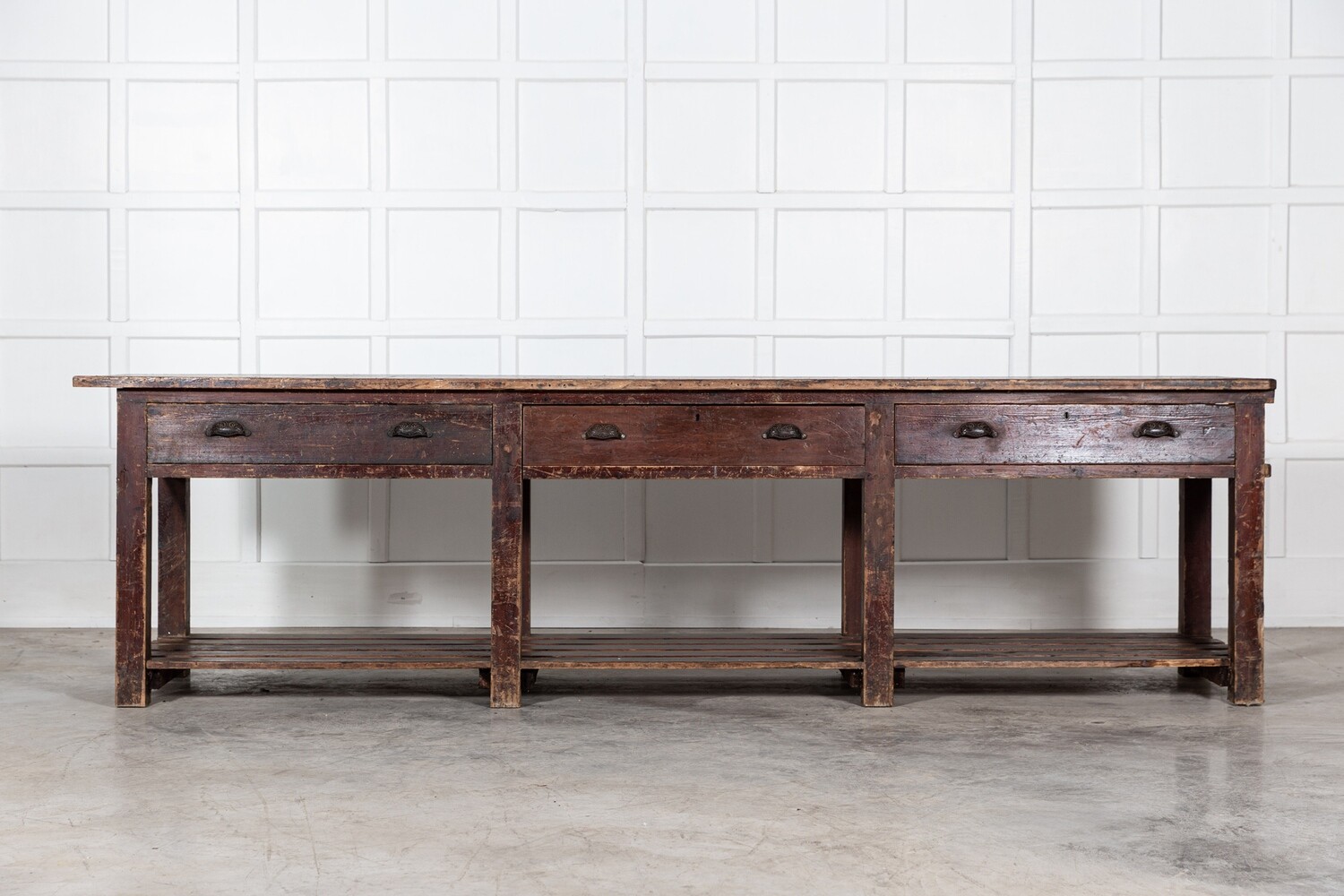 Monumental 19thC Scottish Pine Tweed Mill Drapers Table