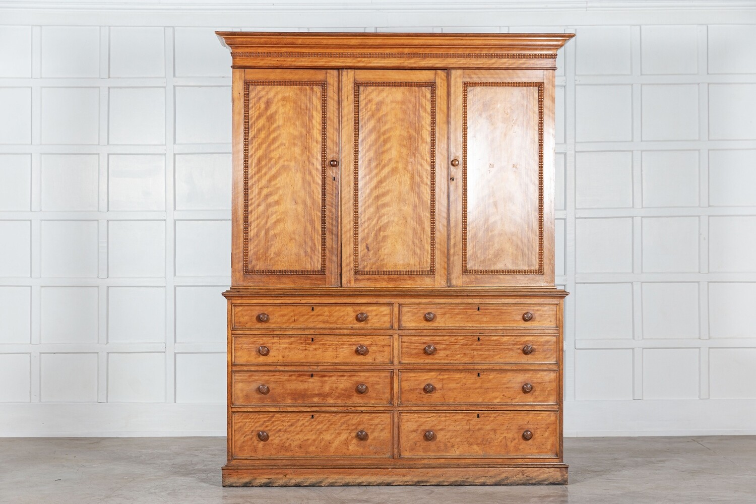 Large 19thC English Ash Housekeepers Cabinet