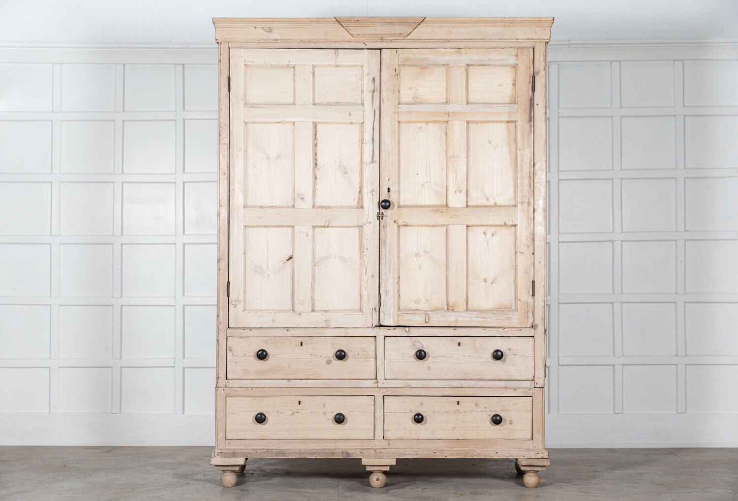 Monumental 19thC English Pine Housekeepers Cupboard