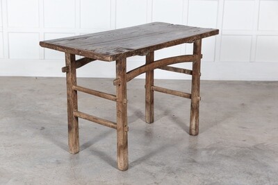 19thC English Elm Vernacular Work Table