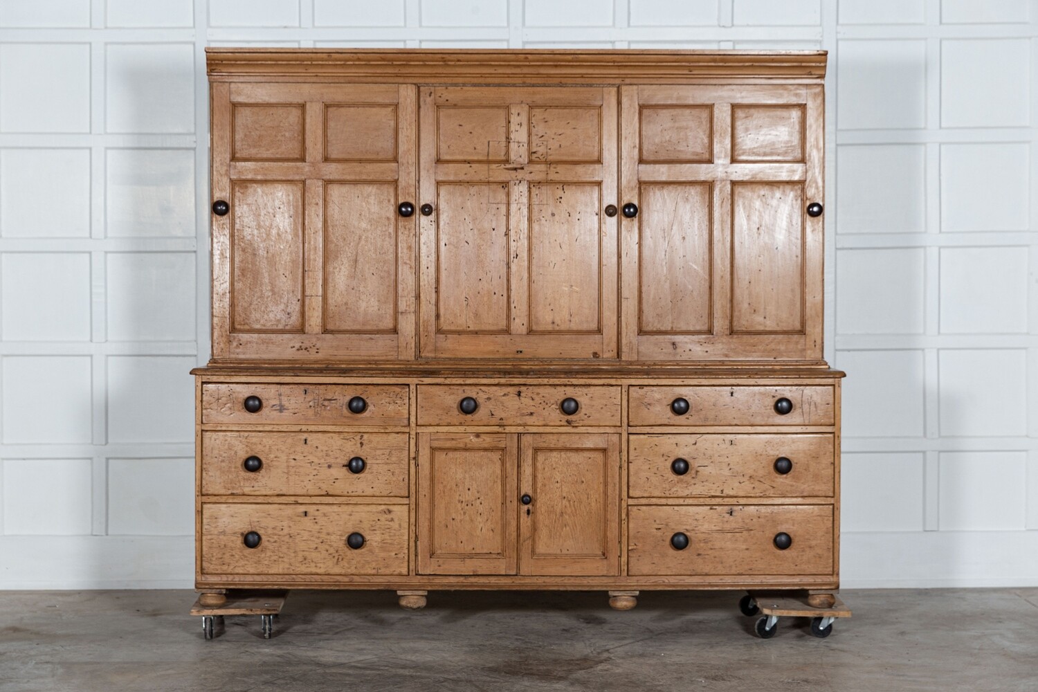 Monumental English Pine Housekeepers Cupboard