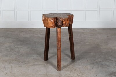19thC French Provincial Elm Chopping Block Table