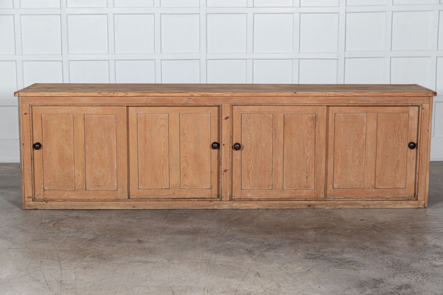 Monumental 19thC English Country House Pine Dresser Base
