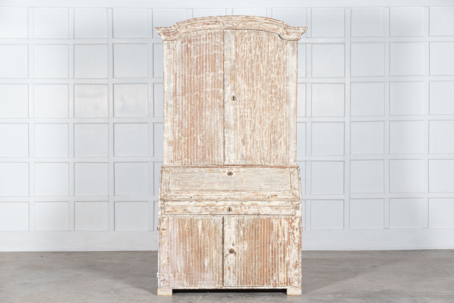 Large Swedish Gustavian Dry Scraped Bureau