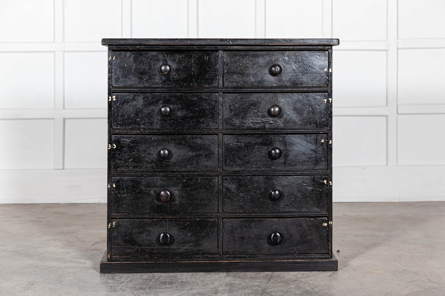 English Ebonised Workshop Drawers 