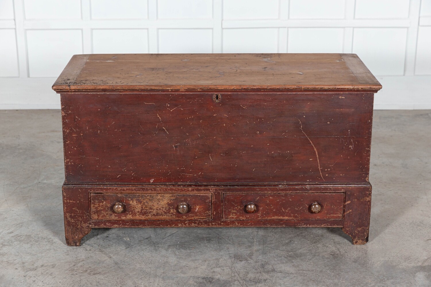 19thC English Pine Mule Chest