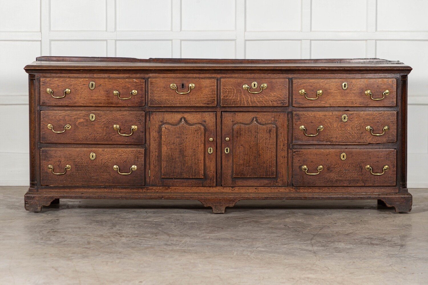 Large English George III Oak Dresser Base