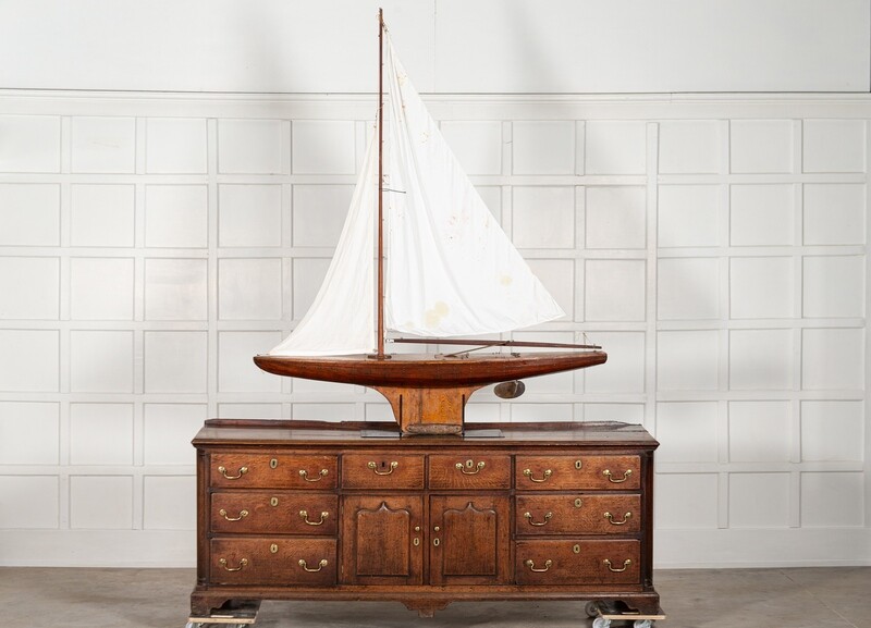 Monumental English Clinker Built Pond Yacht