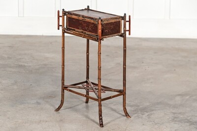 19thC English Chinoiserie Bamboo Work / Side Table