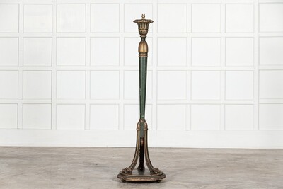 19thC French Gilt & Green Painted Floor Lamp