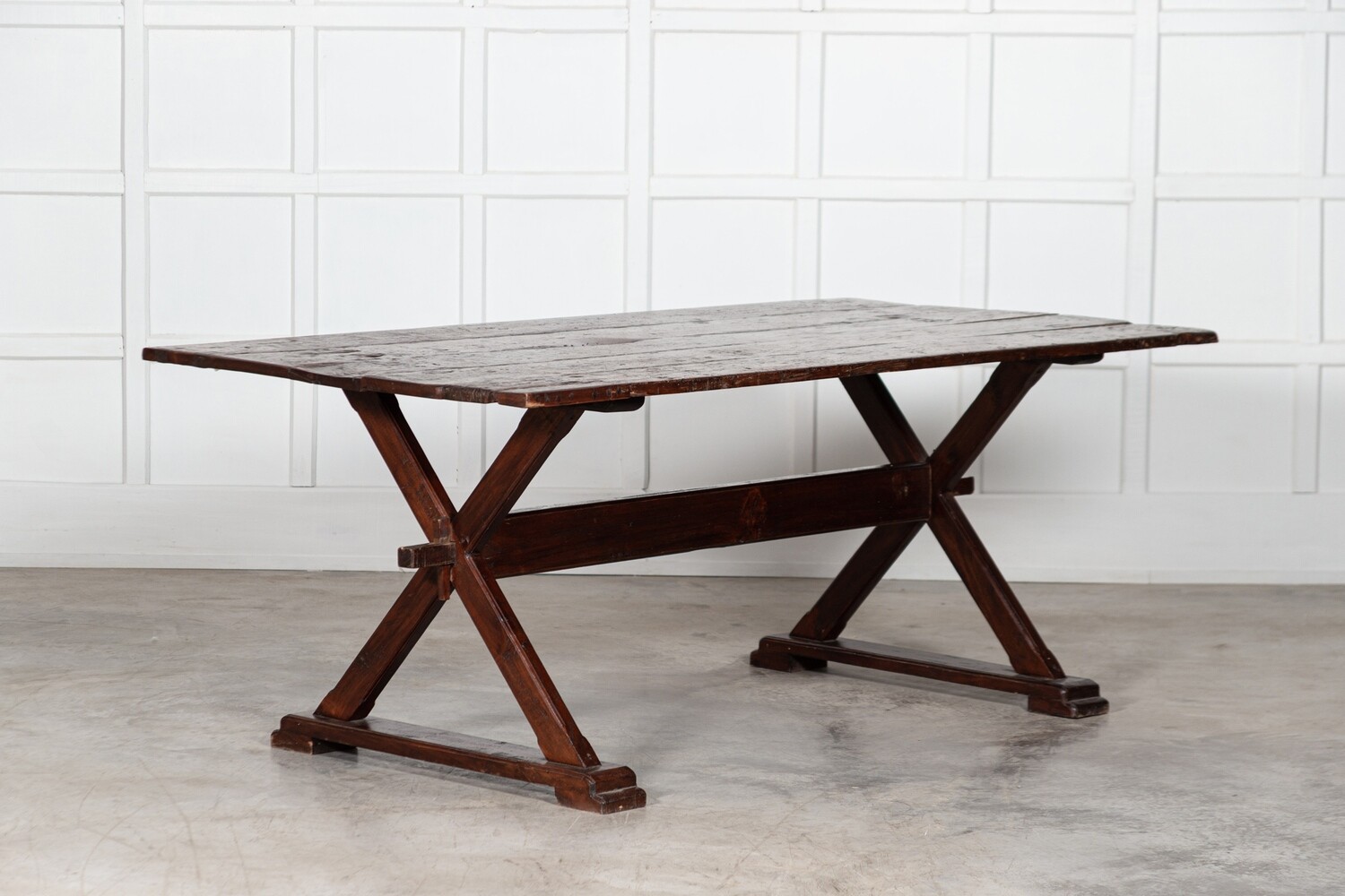 English Oak X-Framed Farmhouse Refectory Table