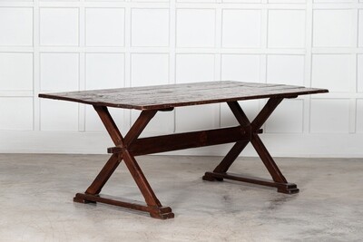 English Oak X-Framed Farmhouse Refectory Table