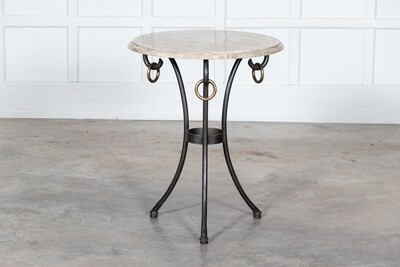 French Mid Century Iron & Stone Table