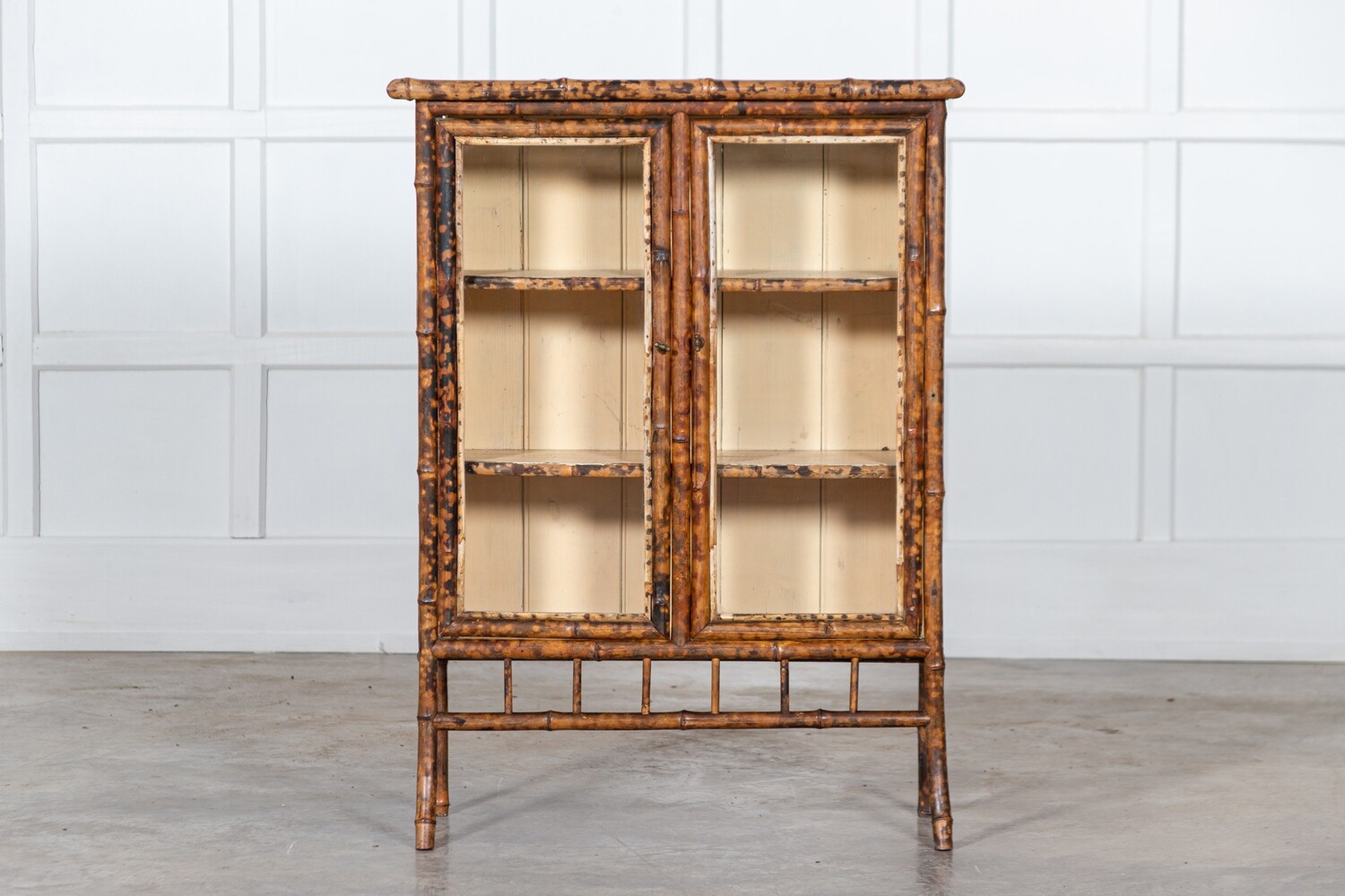 19thC English Bamboo Glazed Cabinet