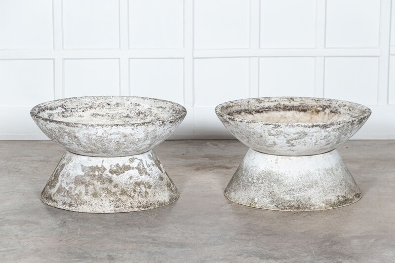 Pair Large Scale Willy Guhl Concrete Planters