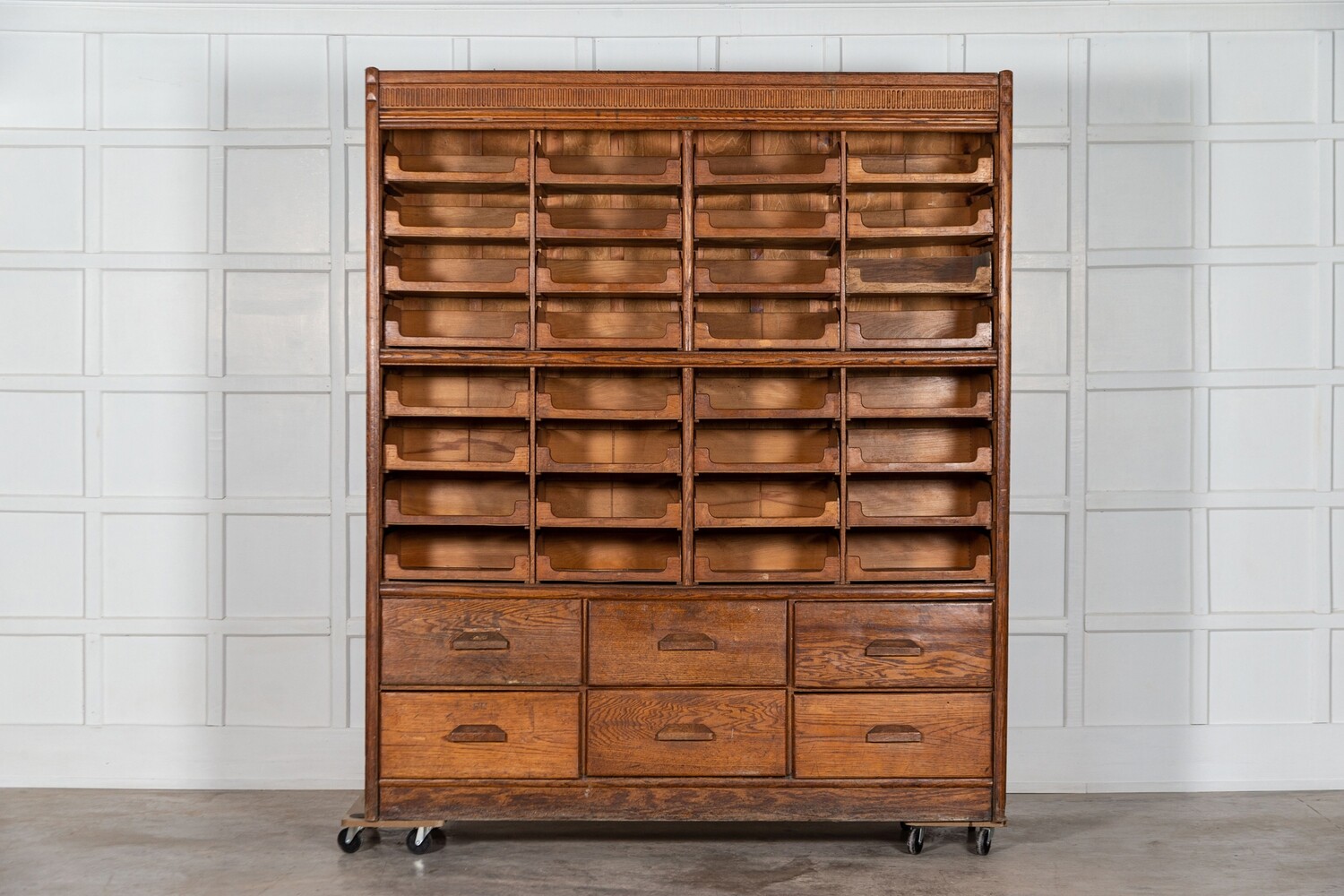 Large English Oak Haberdashery Cabinet