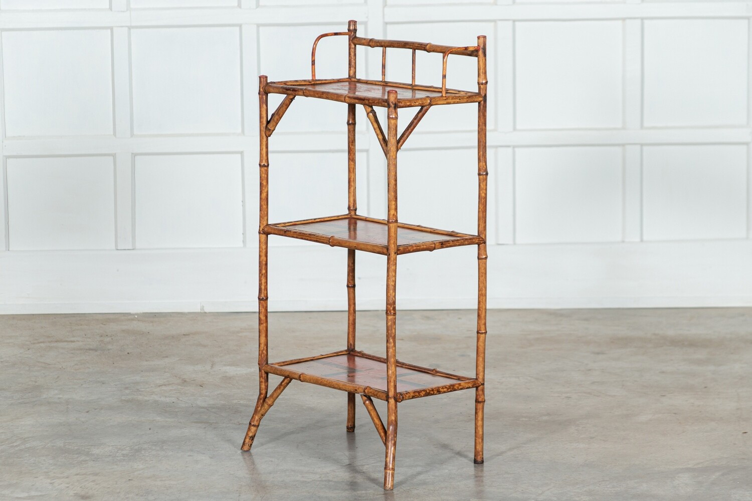 19thC Bamboo Chinoiserie Etagere