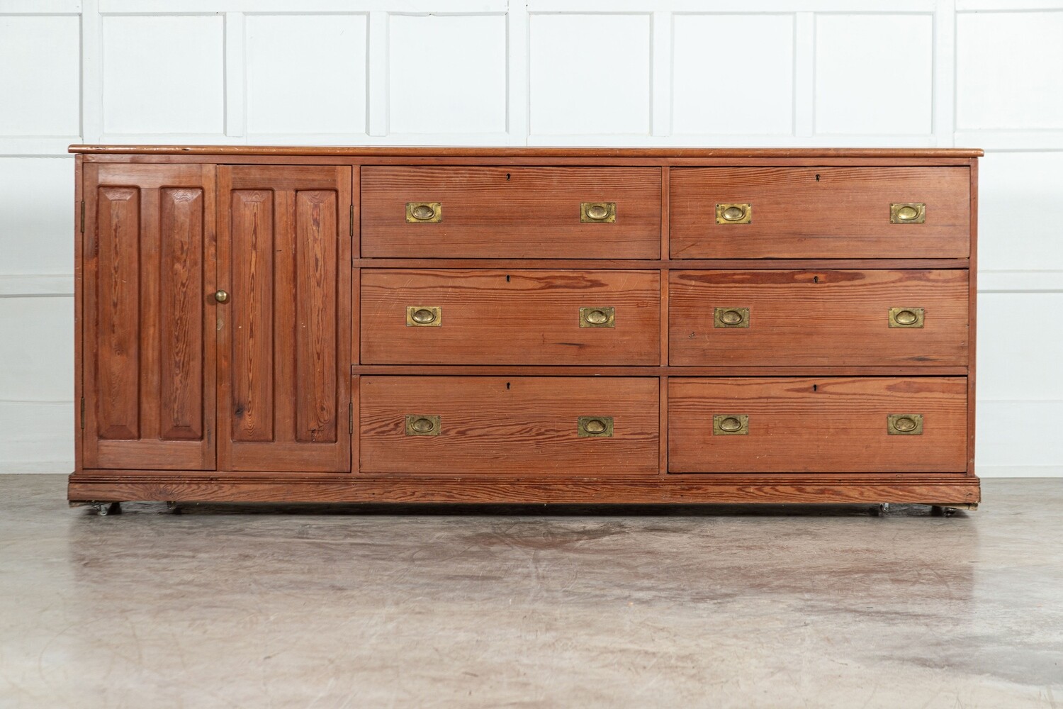 Large 19thC English Pine Dresser Base