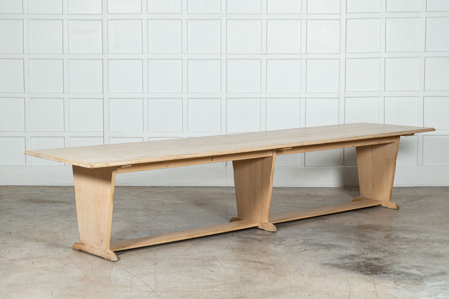 Monumental English Painted Ash Refectory Table
