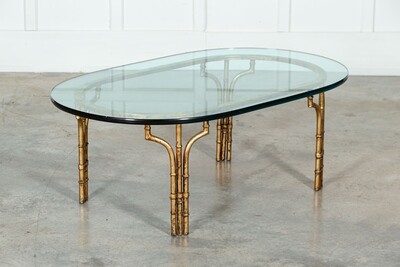 Maison Bagues Style Gilded Iron Faux Bamboo Coffee Table