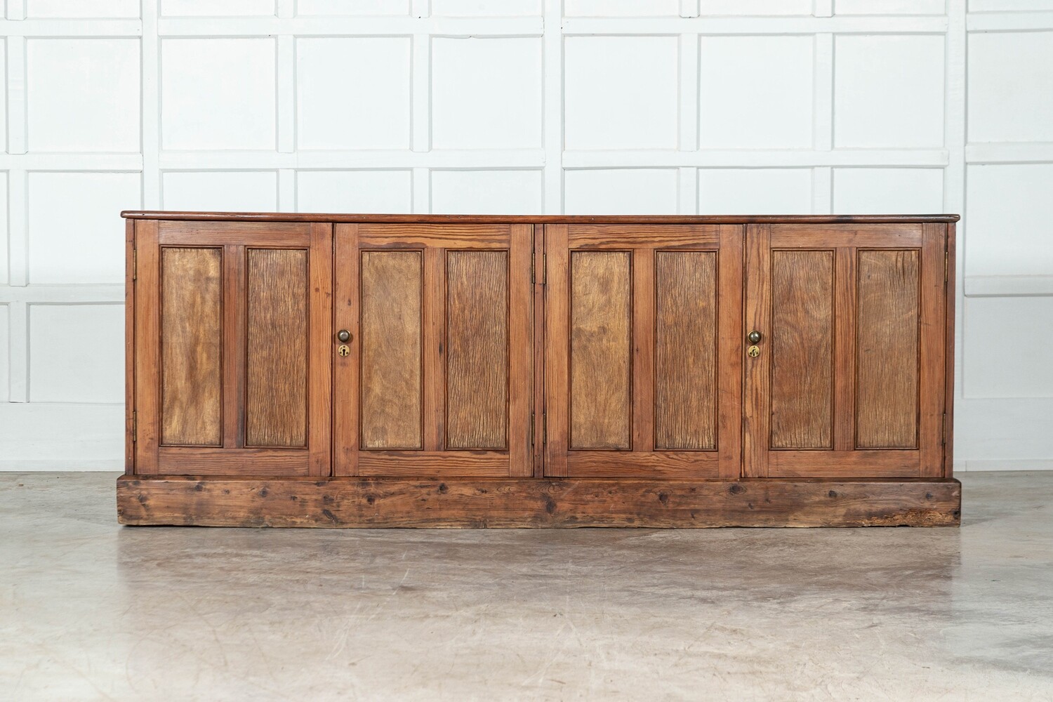 Large 19thC English Pine Dresser Base