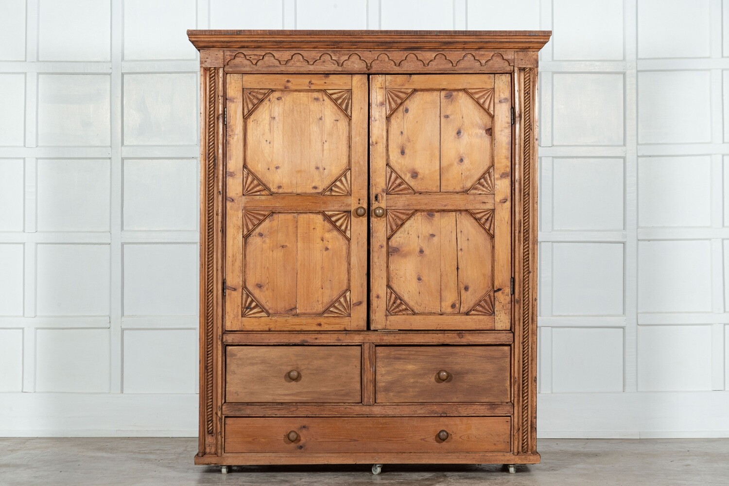 French Pine Armoire Housekeepers Cupboard