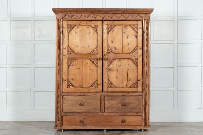 French Pine Armoire Housekeepers Cupboard