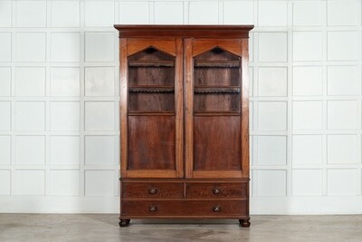 19thC English Mahogany Glazed Bookcase