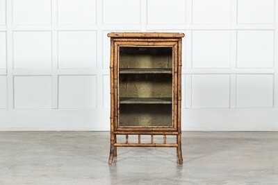 19thC English Glazed Bamboo Cabinet