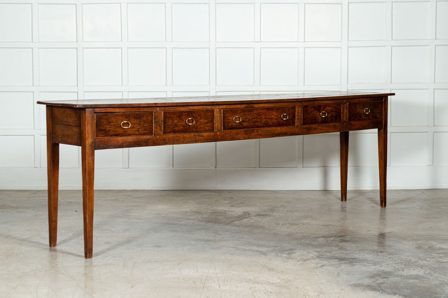 Monumental 19thC English Vernacular Fruitwood Serving Table