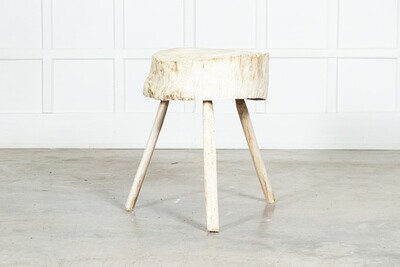 19thC French Vernacular Bleached Elm Chopping Block Table