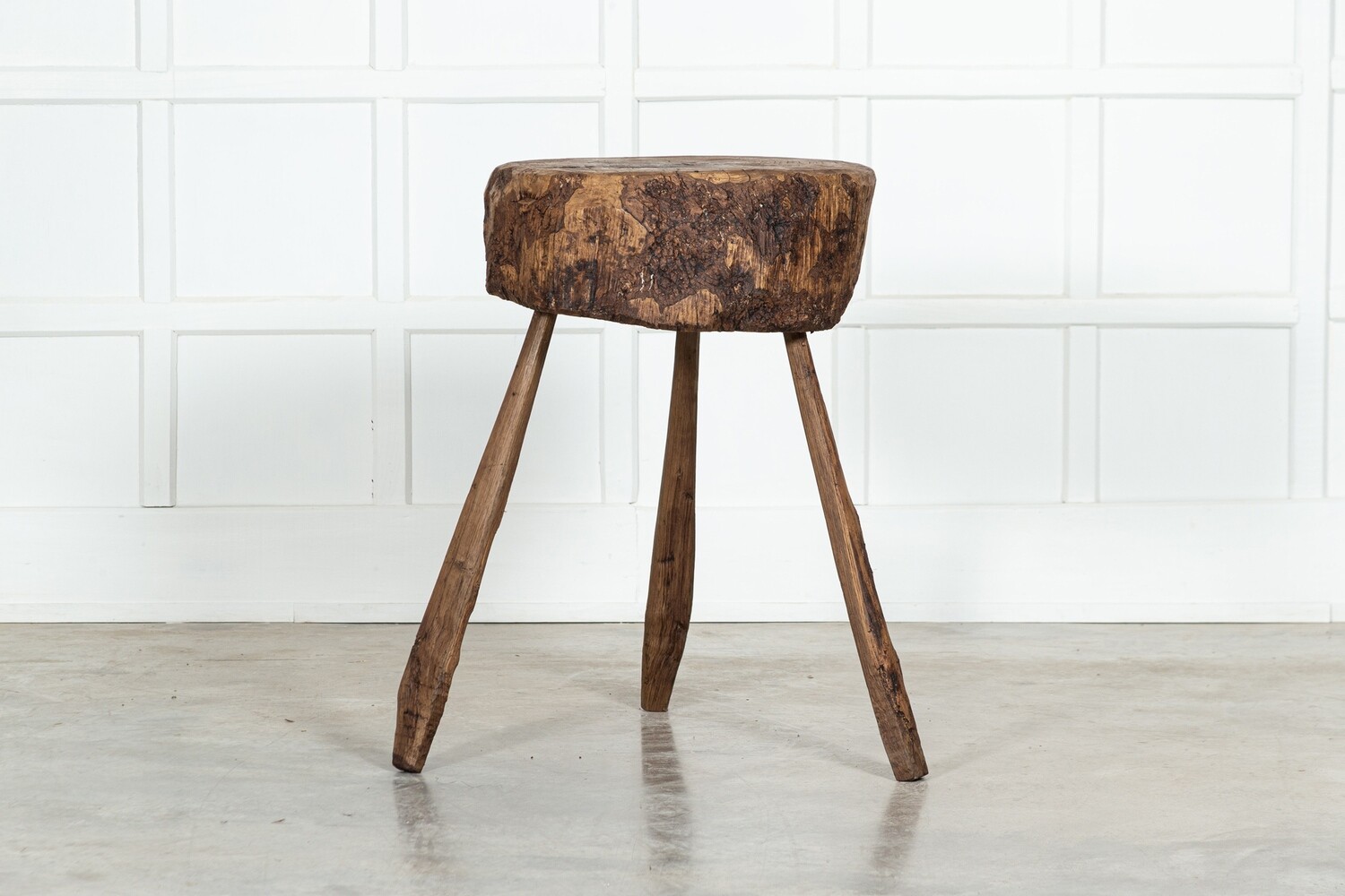 19thC French Vernacular Elm Chopping Block Table