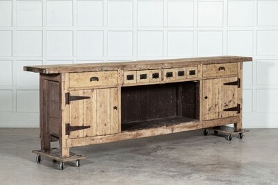 Monumental English Bleached Pine Work Table