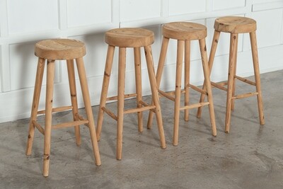Set Four MidC Charlotte Perriand Style Pine Artists Stools