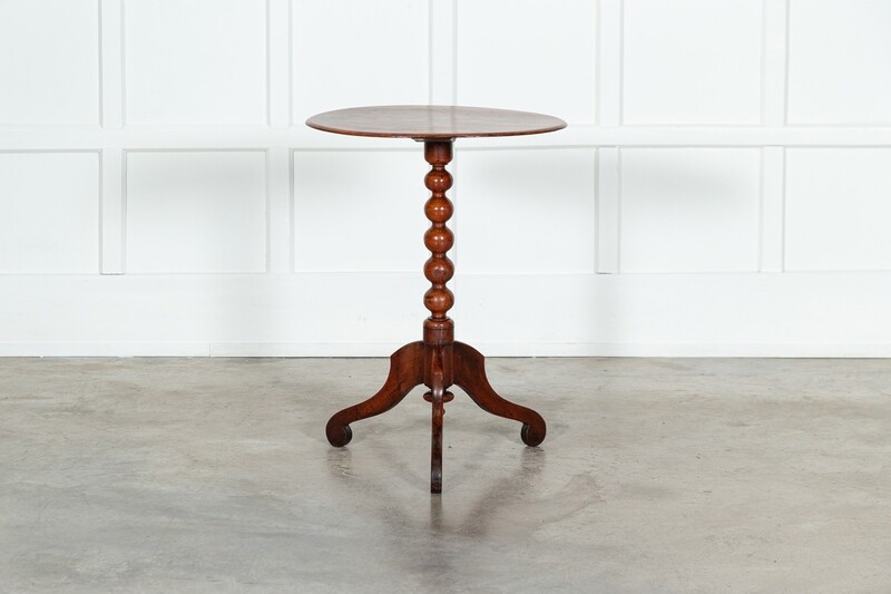 Irish 18thC Cherry Bobbin Tea Side Table