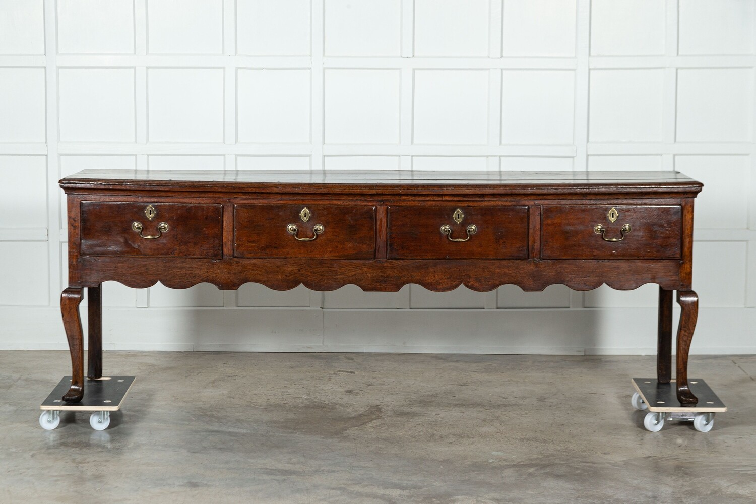 Monumental 17thC English Oak Dresser Base